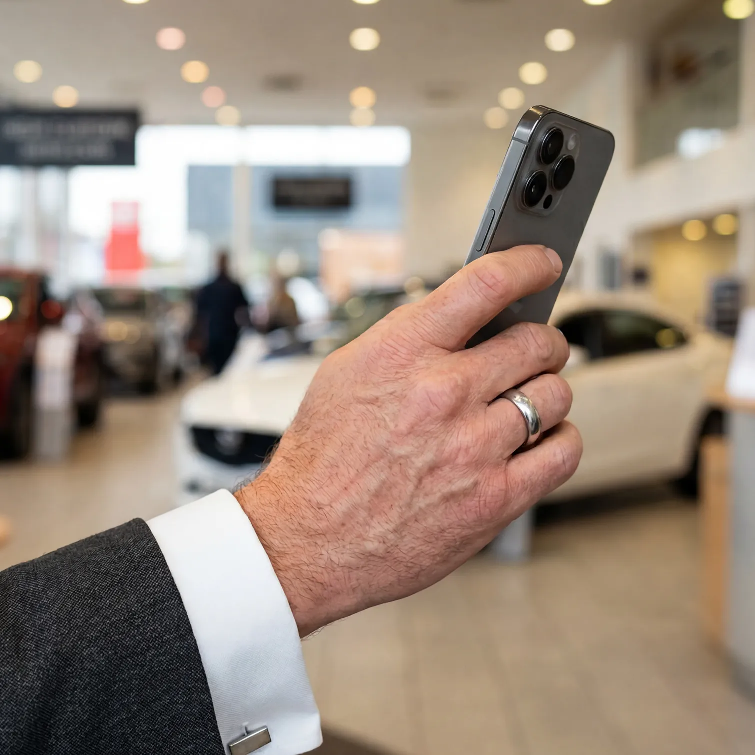 Image of a man using the movex app on his phone.